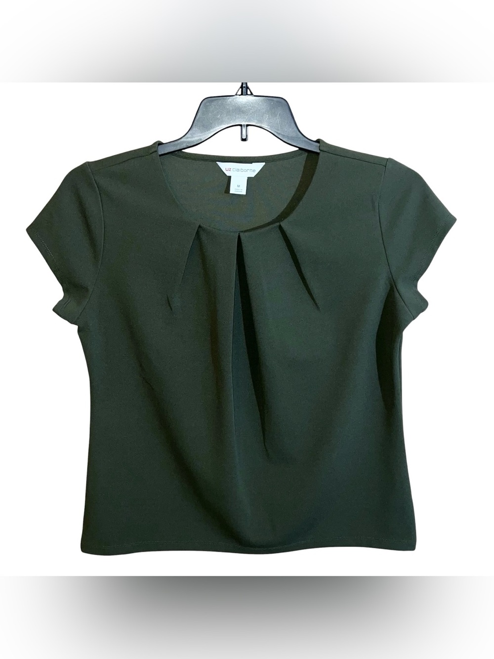 Liz Claiborne Short Sleeve Shirt Top Women’s M Green